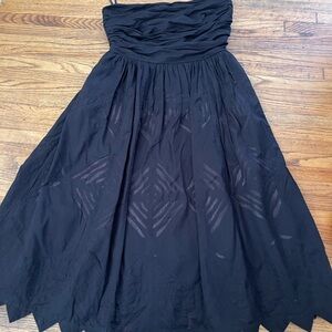 Black strapless cotton dress